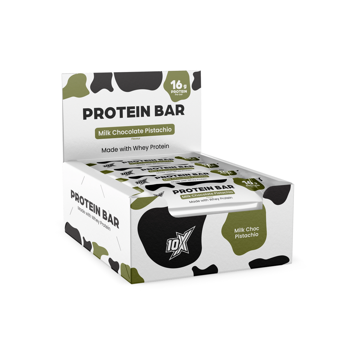 10X Athletic Milk Chocolate Pistachio protein bars – box of 12 x 55g