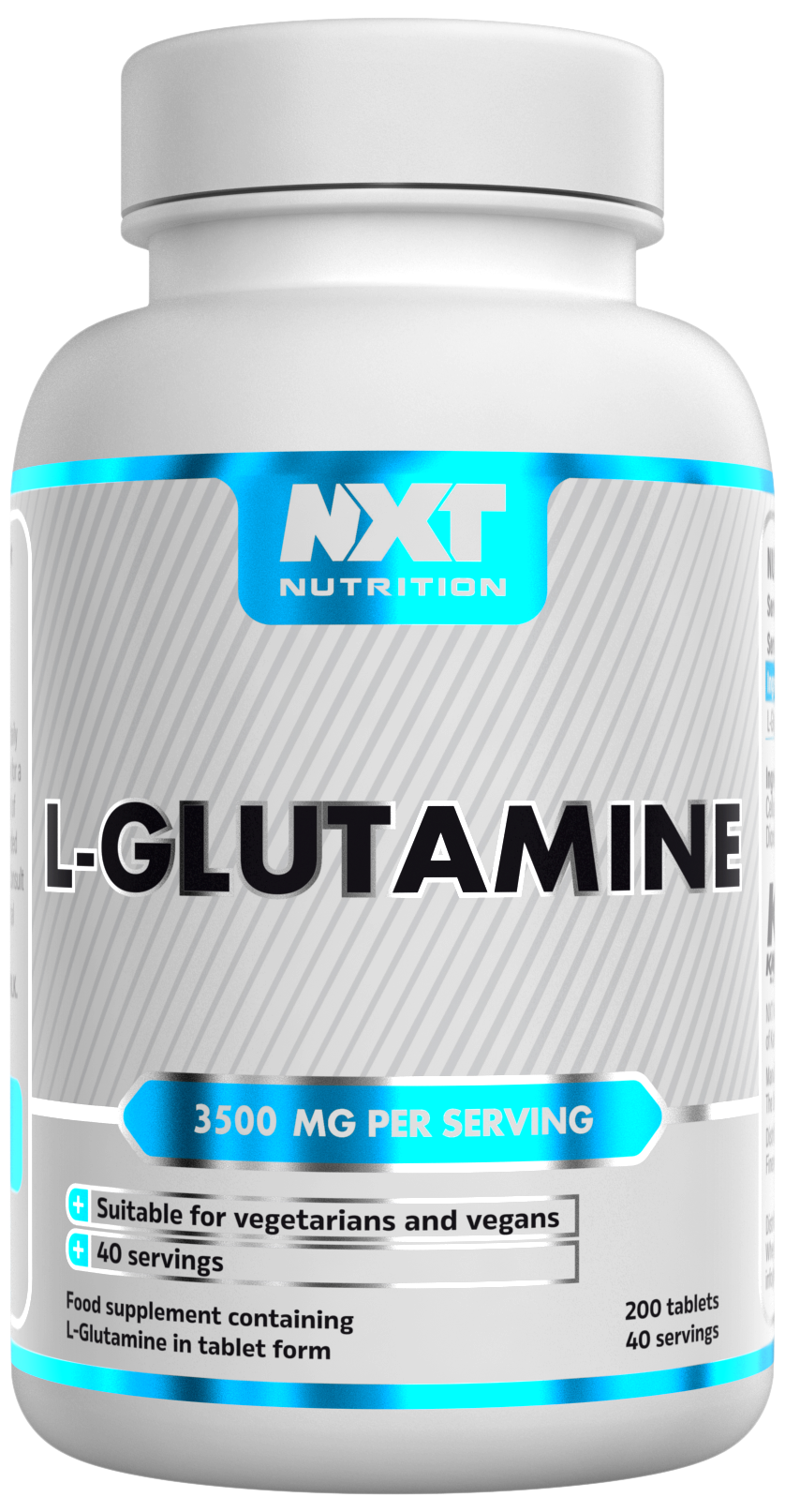 NXT Nutrition L-Glutamine 200 tablets front view