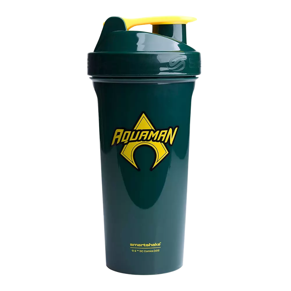 SmartShake Lite DC Comics Aquaman 800ml shaker, front view on white background