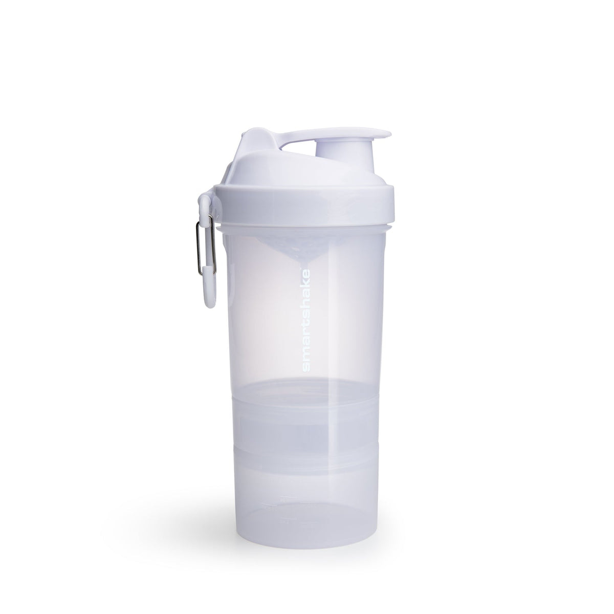SmartShake Original2Go 600ml Pure White shaker, front view on white background