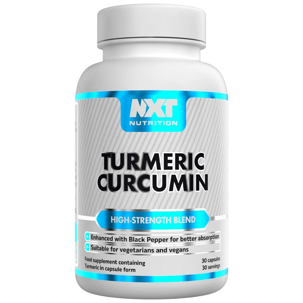 NXT Nutrition Turmeric Curcumin 30 capsules front-facing bottle