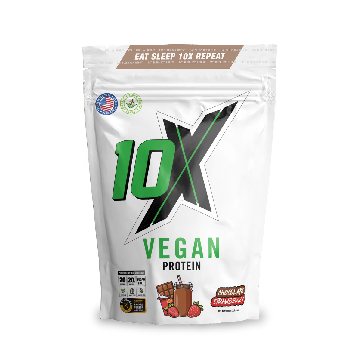 10X Athletic Vegan Protein 540g — Chocolate Strawberry