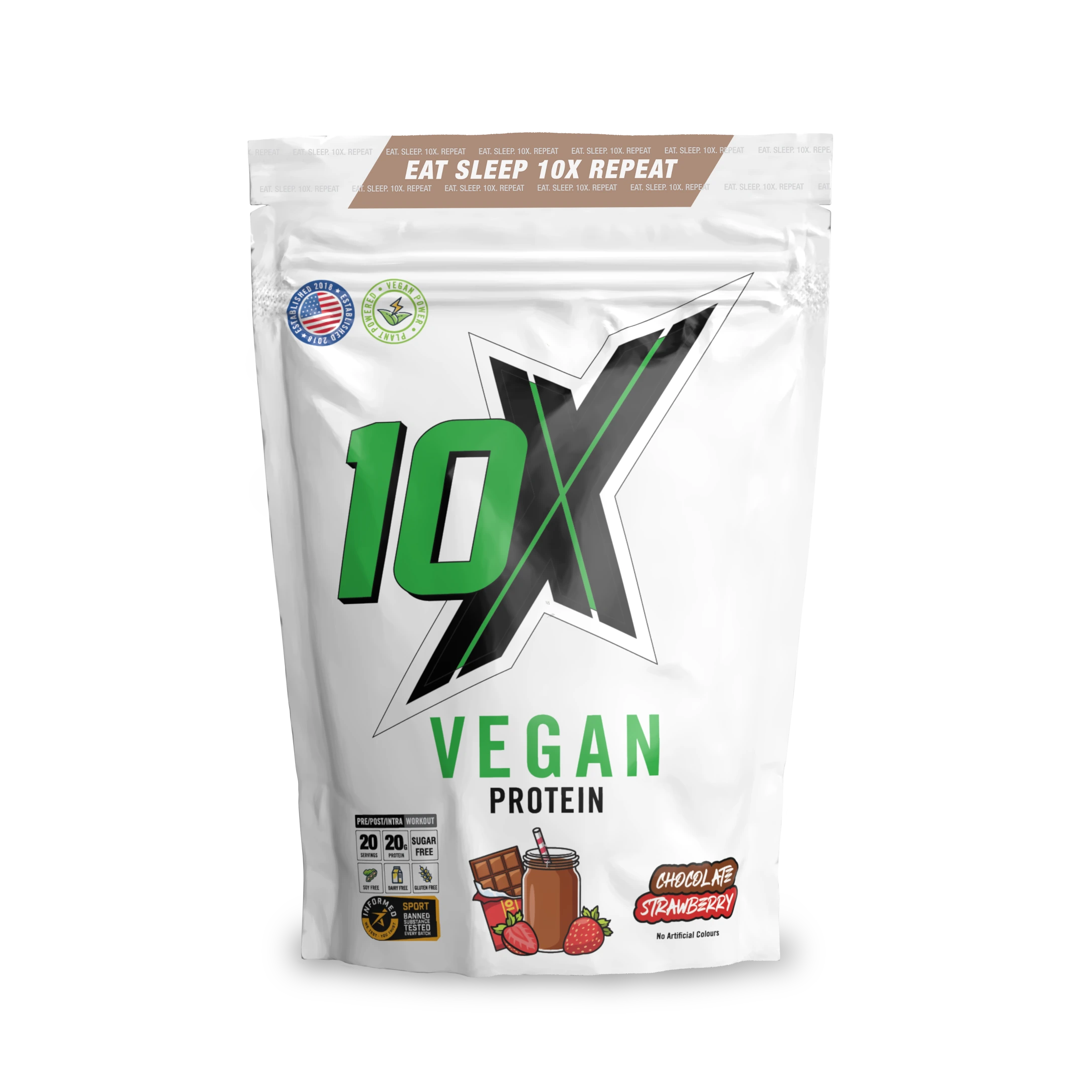 10X Athletic Vegan Protein 540g — Chocolate Strawberry