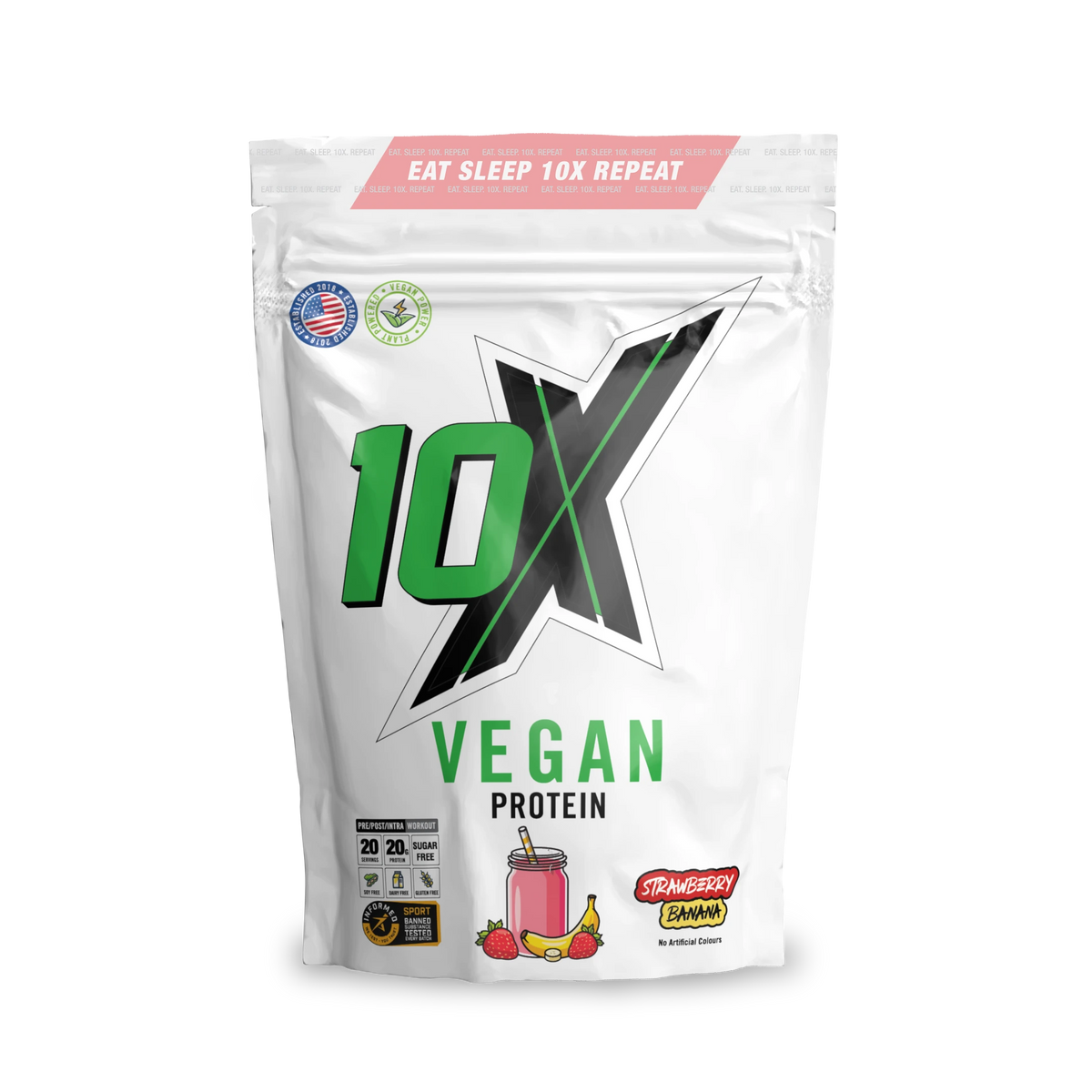 10X Athletic Vegan Protein 540g — Strawberry Banana