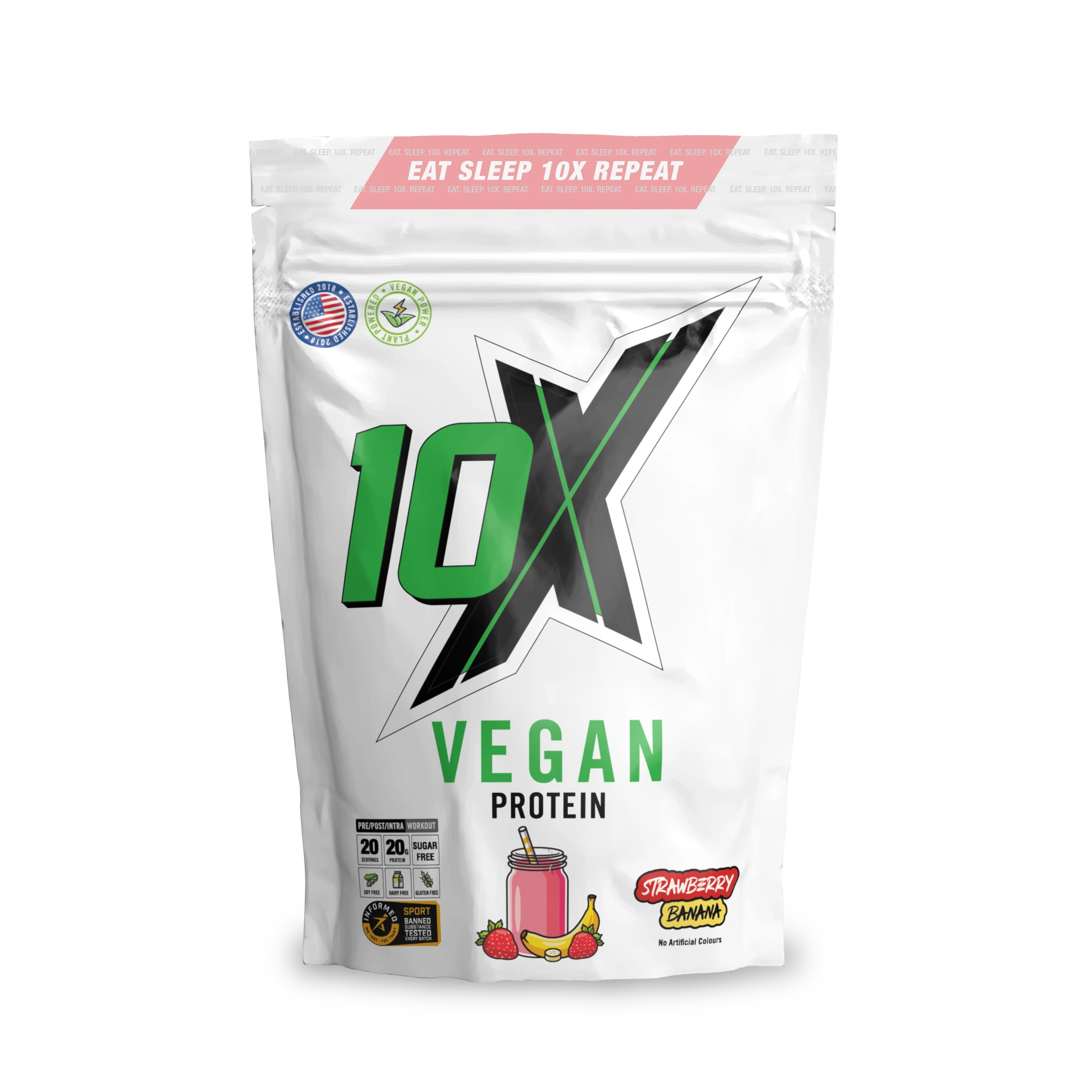 10X Athletic Vegan Protein 540g — Strawberry Banana