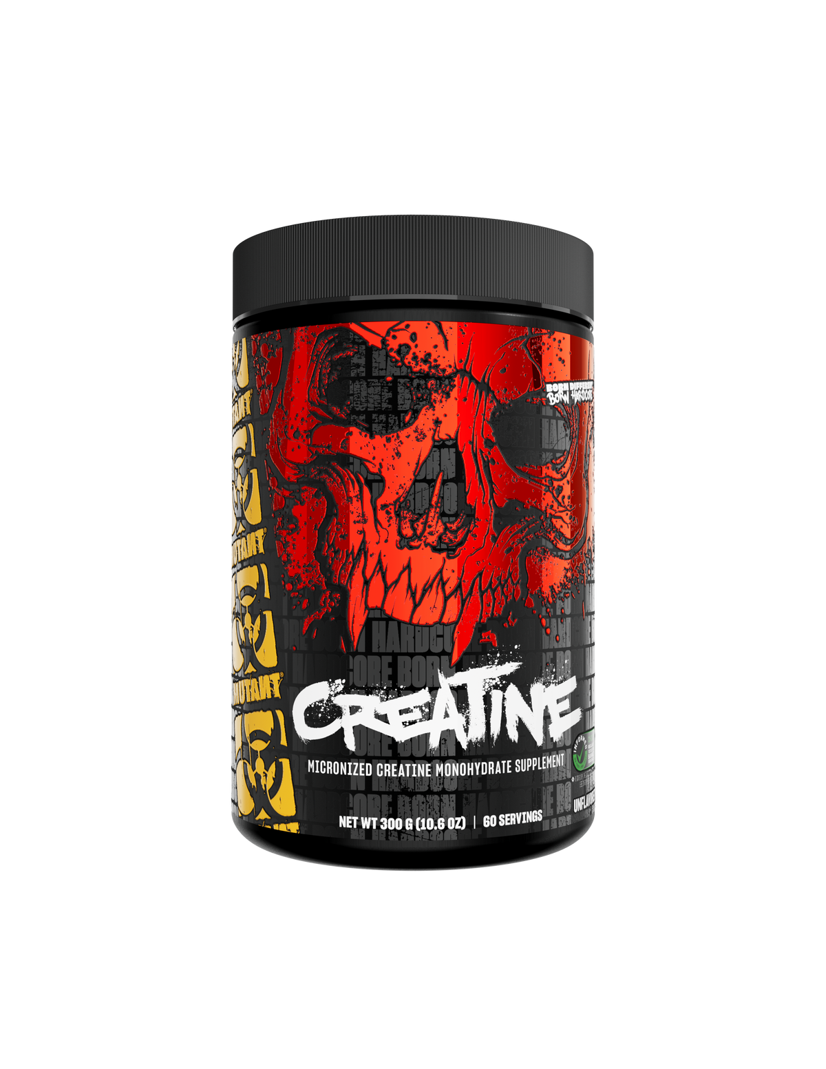 MUTANT Creatine Monohydrate 300g unflavoured tub, front view
