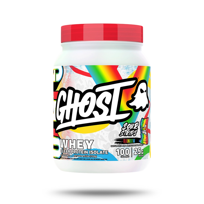 GHOST Clear Whey Isolate Rainbow Candy Sour Strips 710g