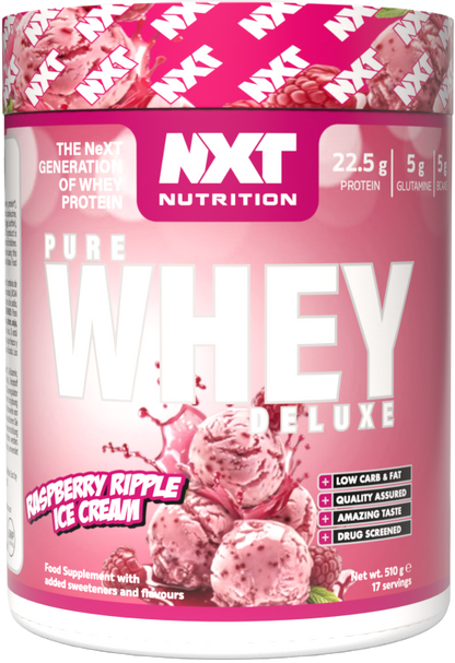 NXT Nutrition Pure Whey Deluxe 510g Raspberry Ripple Ice Cream
