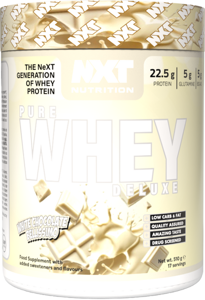 NXT Nutrition Pure Whey Deluxe 510g White Chocolate Bellissimo