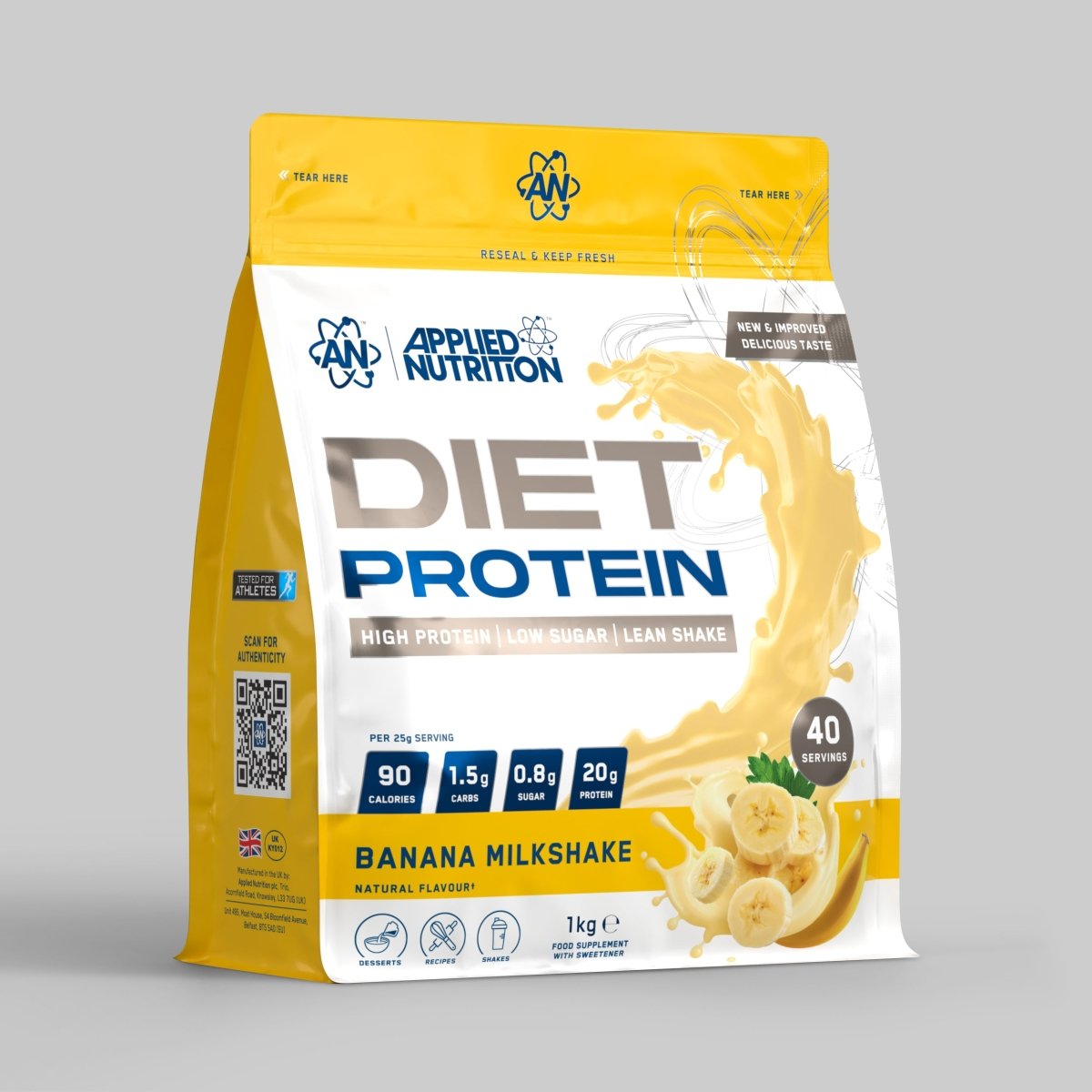 Applied Nutrition Diet Protein 1kg Banana Milkshake