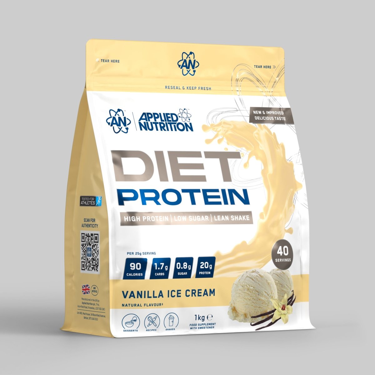 Applied Nutrition Diet Protein 1kg Vanilla Ice Cream