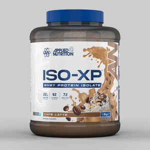 Applied Nutrition ISO-XP 1.8kg Cafe Latte front-facing manufacturer tub