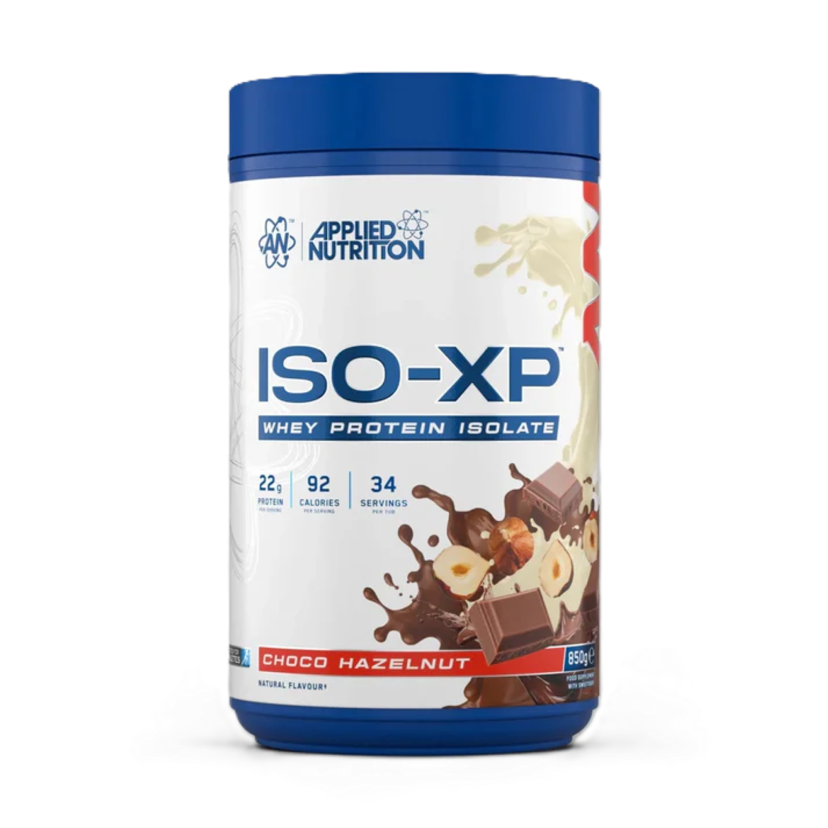 Applied Nutrition ISO-XP 850g Choco Hazelnut front-facing tub