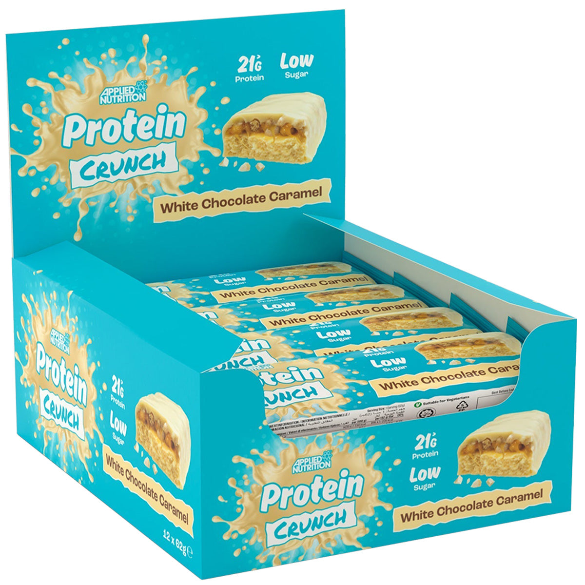 Applied Nutrition Protein Crunch Bars Box of 12 White Chocolate Caramel