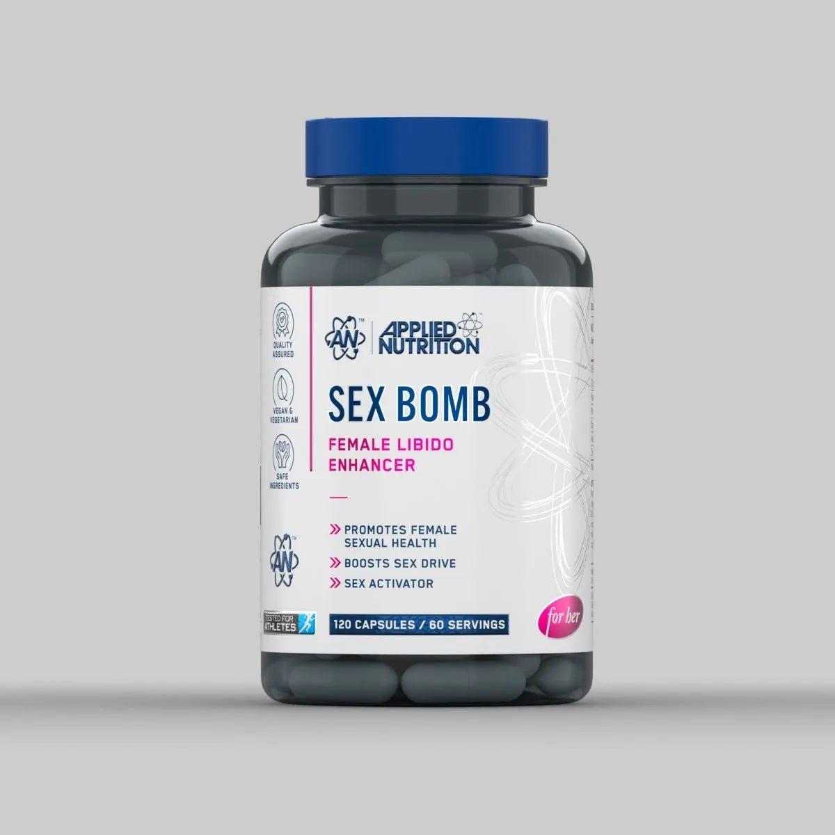 Applied Nutrition Sex Bomb For Her 120 vegetable capsules, front view
