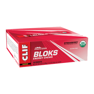 CLIF BLOKS Strawberry 18-packet box front product photograph
