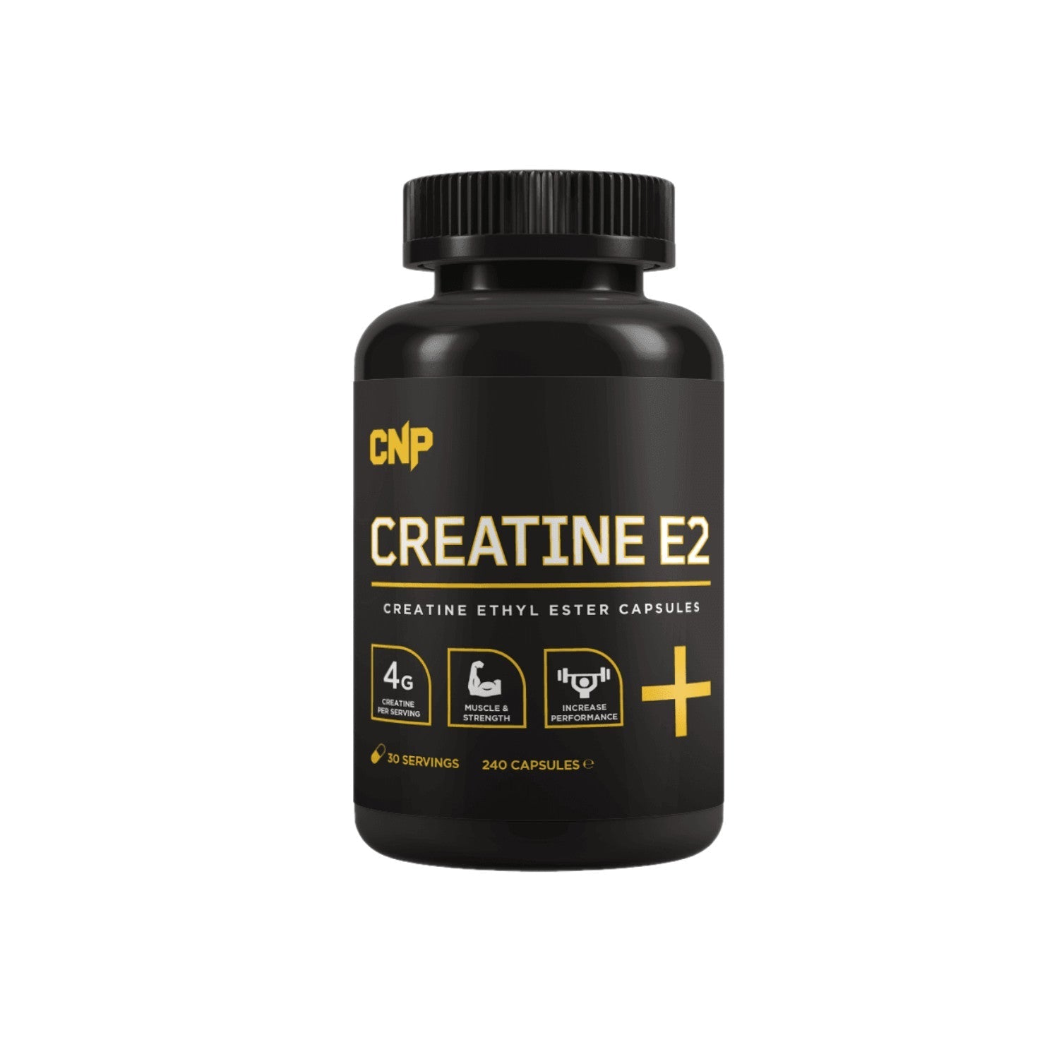 CNP Professional Creatine E2 240 capsules front-facing bottle on white background