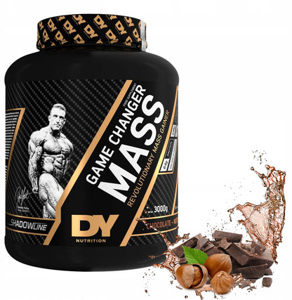 DY Nutrition Game Changer Mass 3kg Chocolate Nuts flavour front of tub