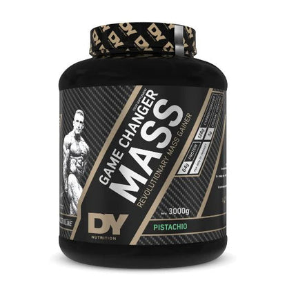 DY Nutrition Game Changer Mass 3kg Pistachio flavour front of tub