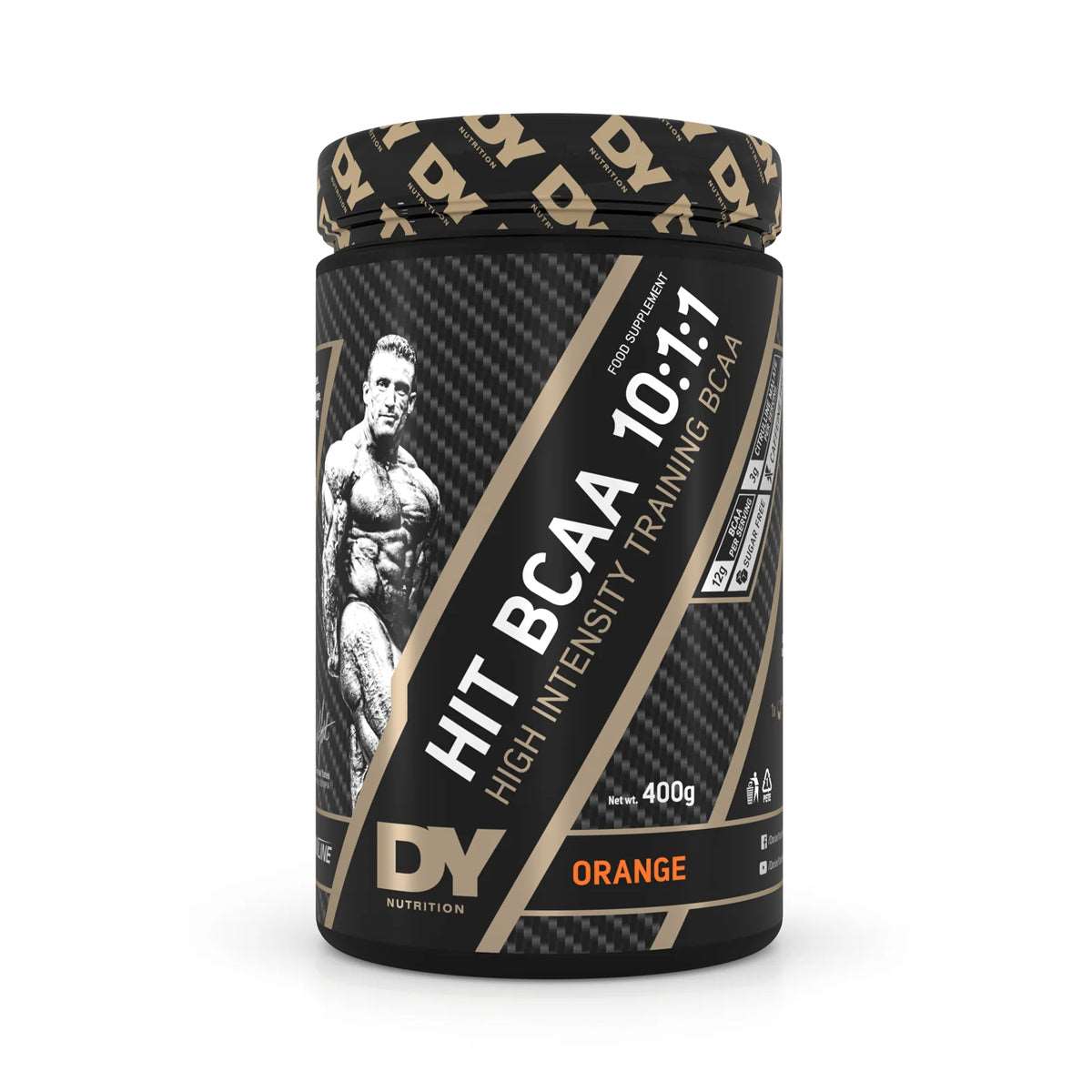 DY Nutrition HIT BCAA 10:1:1 400g Orange — front-facing tub
