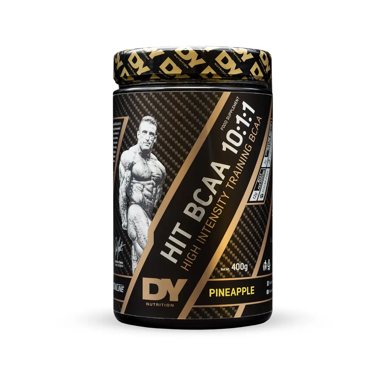 DY Nutrition HIT BCAA 10:1:1 400g Pineapple — front-facing tub