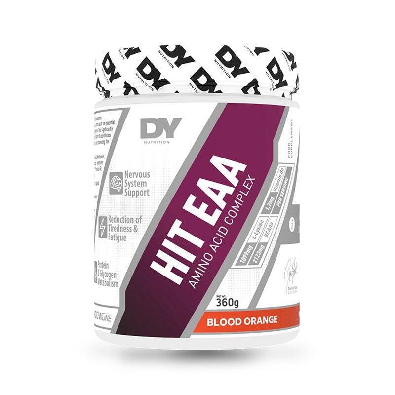 DY Nutrition HIT EAA Amino Acid Complex 360g Blood Orange front tub