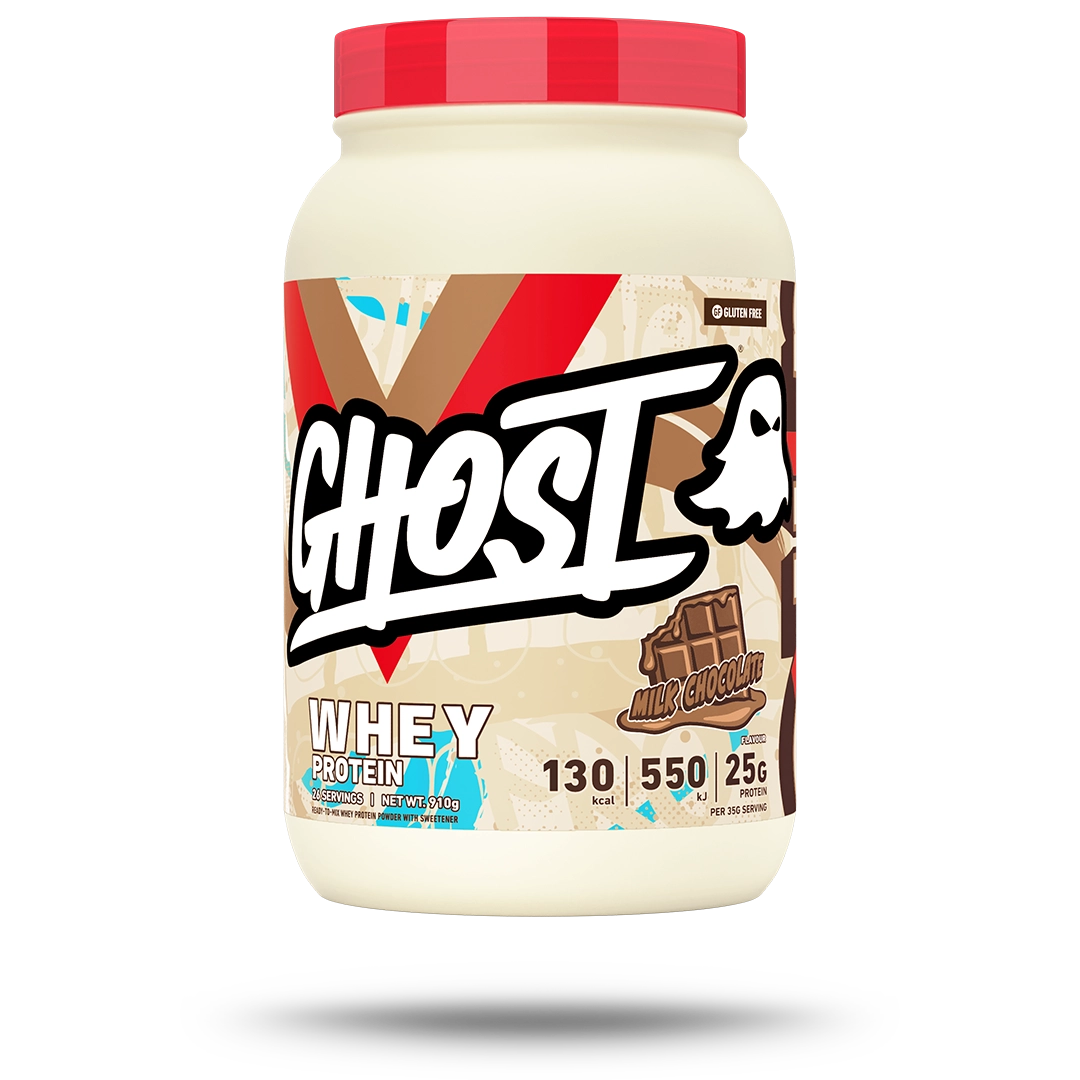 GHOST Whey Milk Chocolate 910g UK front of tub