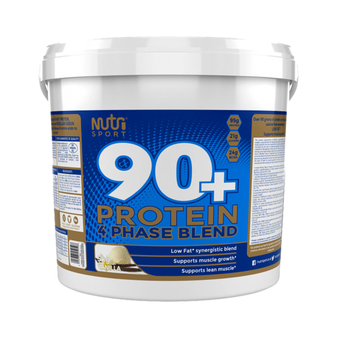 NutriSport 90+ Protein 5kg Vanilla manufacturer tub front