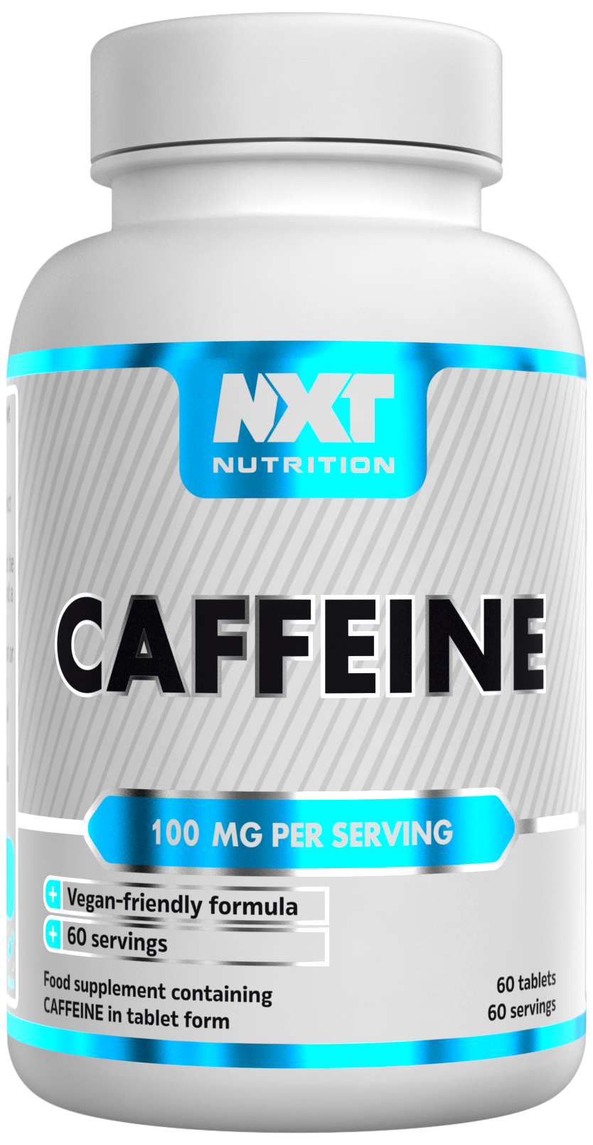 NXT Nutrition Caffeine 100mg 60 Tablets bottle front