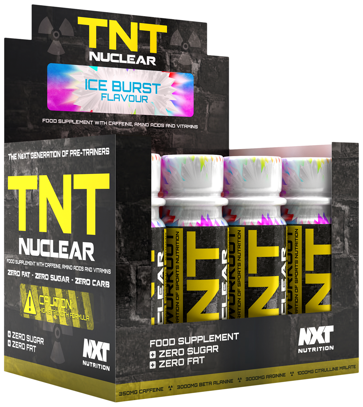 NXT Nutrition TNT Nuclear Shots 12 x 60ml ice burst display box