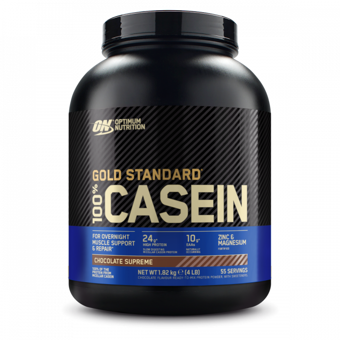 Optimum Nutrition Gold Standard 100% Casein Chocolate Supreme 1.82kg (4lb) 55-serving tub front