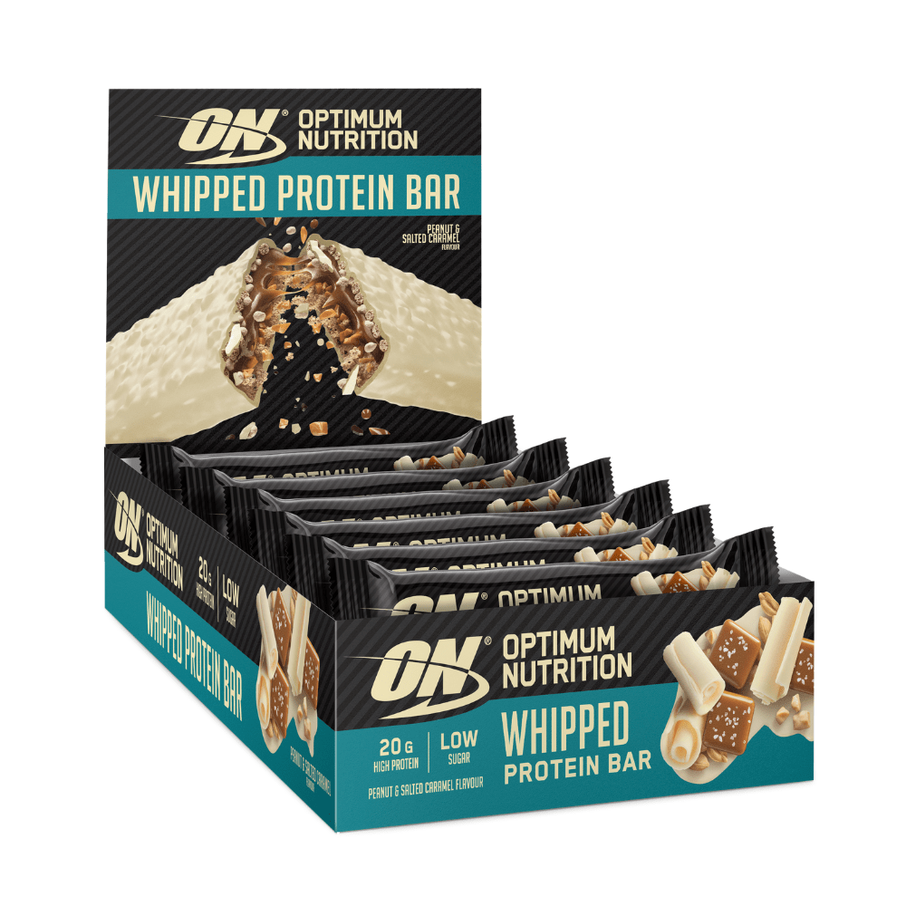 Optimum Nutrition Whipped Protein Bars 10 x 68g White Chocolate Salted Caramel Peanut original display box