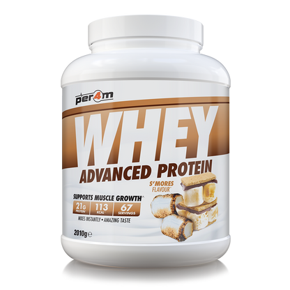 Per4m Advanced Whey Protein 2.01kg Smores front-facing original tub
