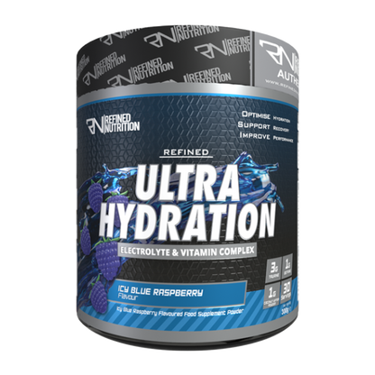 Refined Nutrition Ultra Hydration 300g Icy Blue Raspberry front-facing tub