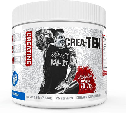 Rich Piana 5% Nutrition CREA-TEN 225g - Blue Raspberry