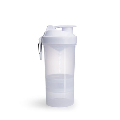 SmartShake Original2Go 600ml Pure White shaker, front view on white background