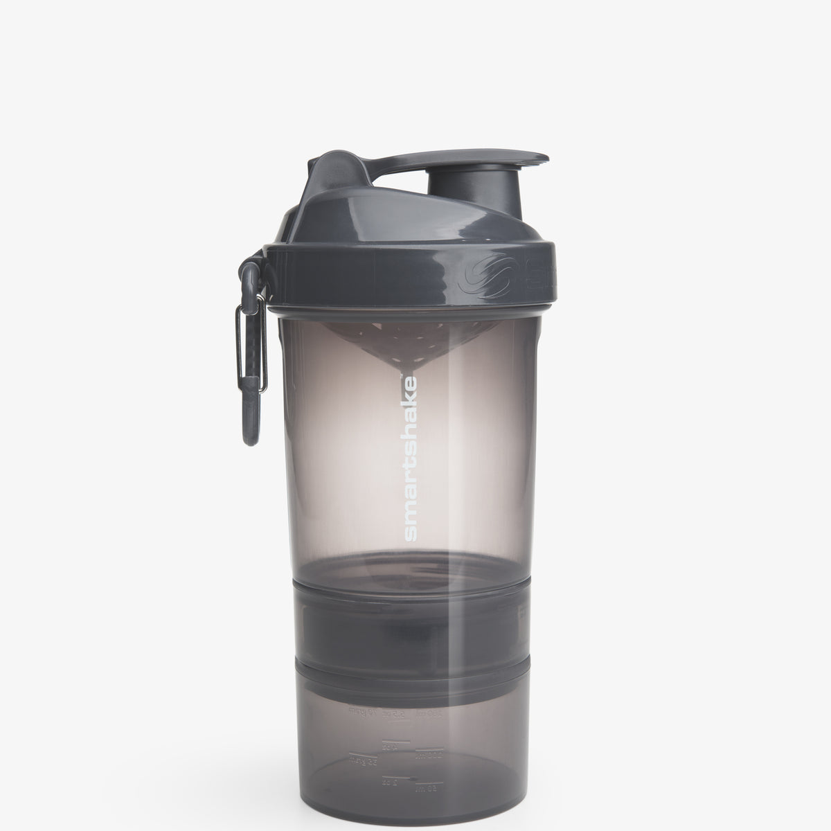 SmartShake Original2Go 600ml Space Grey shaker, front view on white background