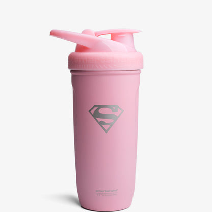 Smartshake Reforce Stainless Steel Shaker 900ml DC Supergirl front view