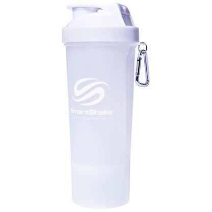 SmartShake Slim 500ml Pure White shaker, front view