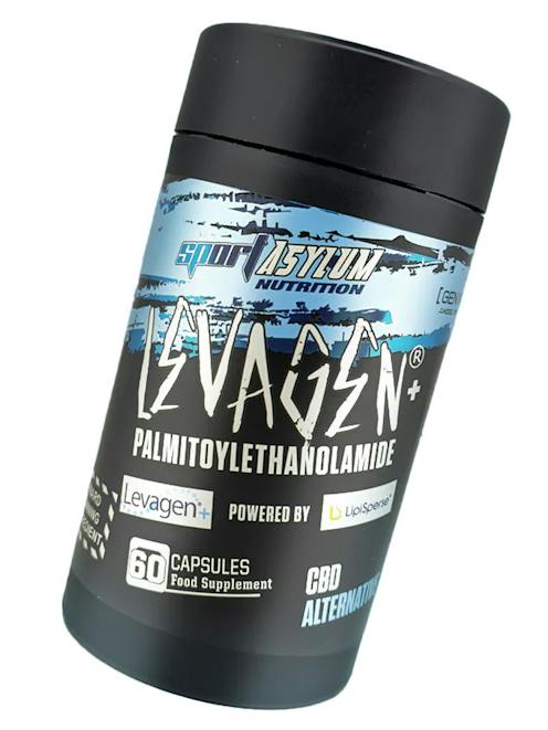 Sport Asylum Levagen+ 60 capsules black and blue bottle front