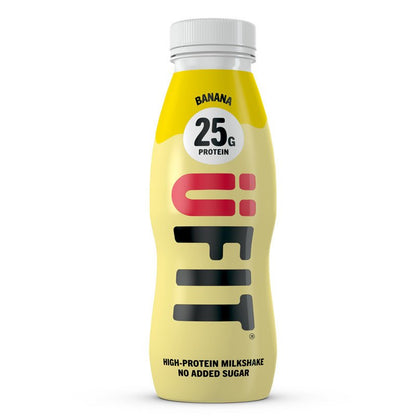 UFIT 25g protein milkshake 330ml Banana bottle front view