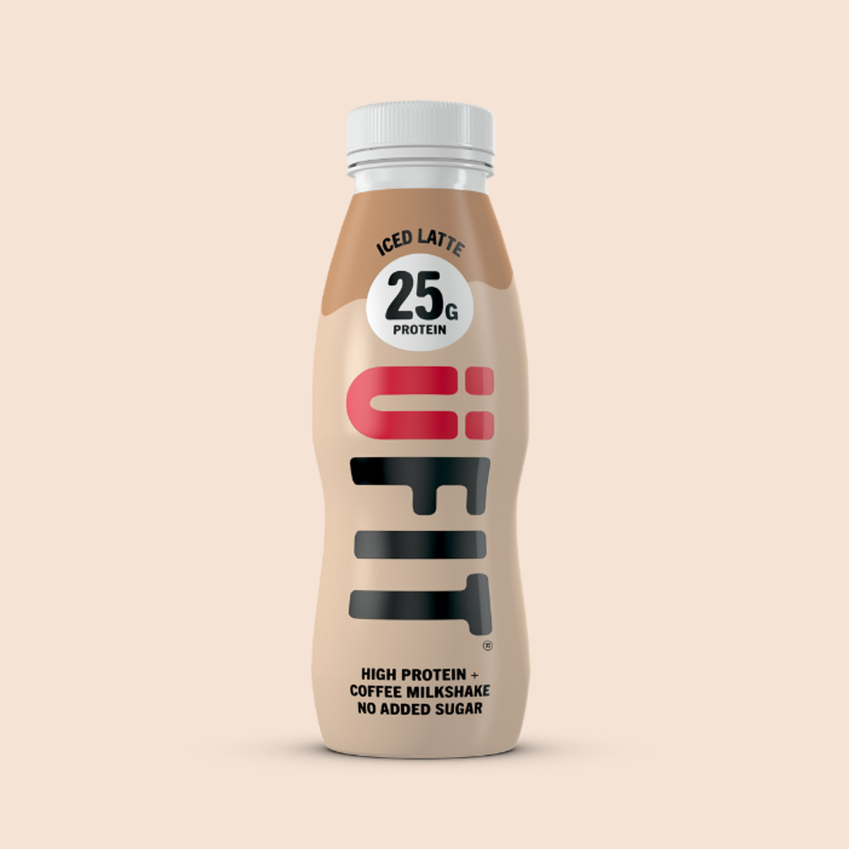UFIT 25g protein milkshake 330ml Iced Latte bottle front view