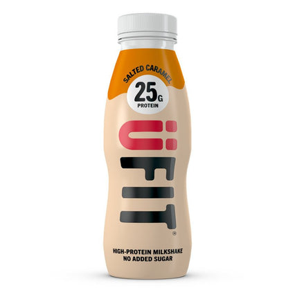 UFIT 25g protein milkshake 330ml Salted Caramel bottle front view