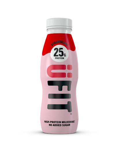 UFIT 25g protein milkshake 330ml Strawberry bottle front view