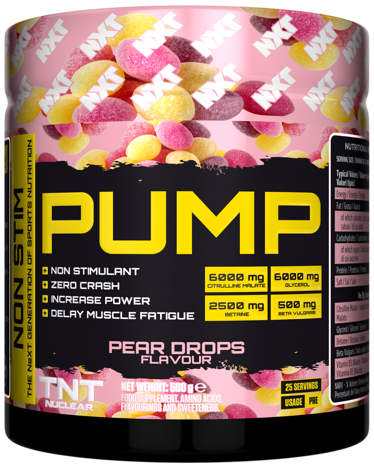 NXT Nutrition TNT Nuclear PUMP 500g Pear Drops