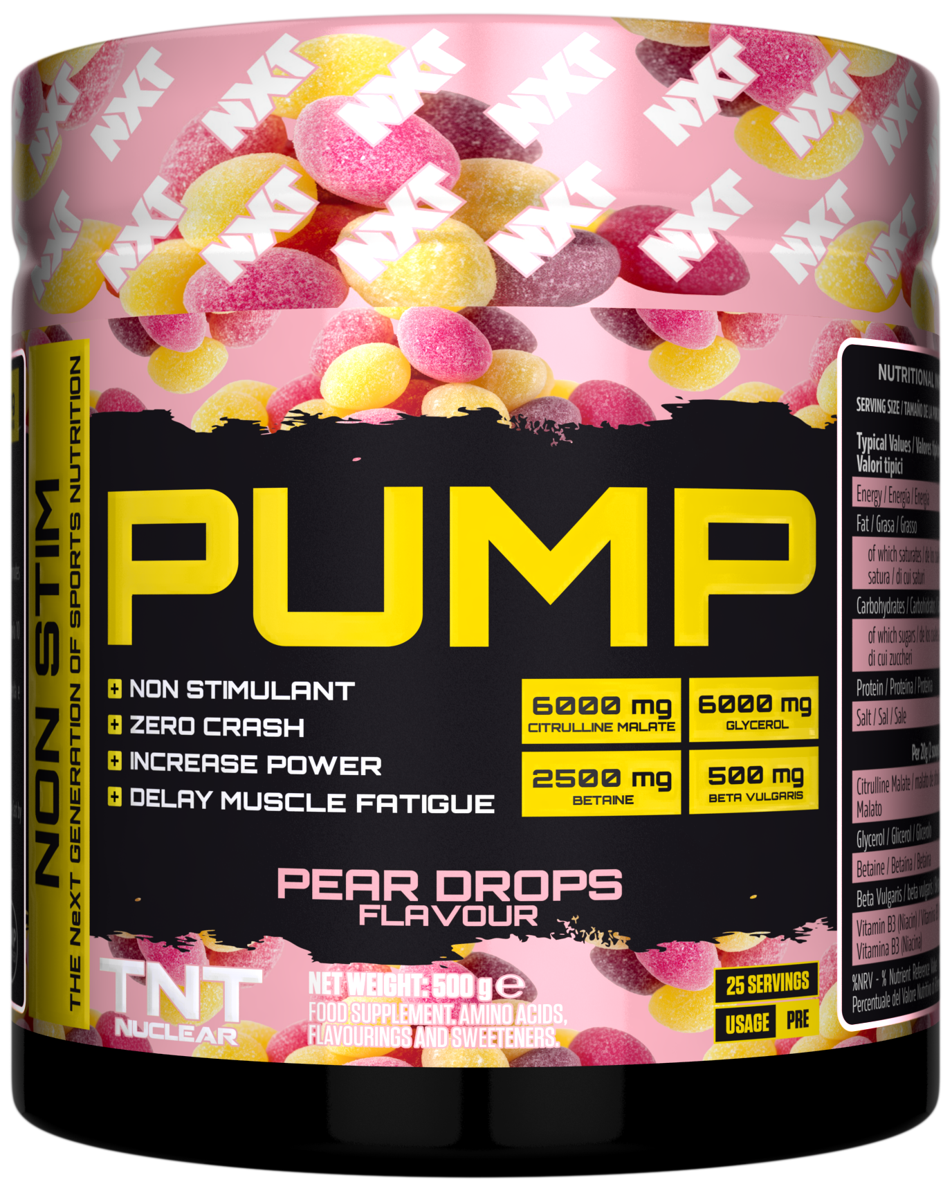 NXT Nutrition TNT Nuclear PUMP 500g Pear Drops