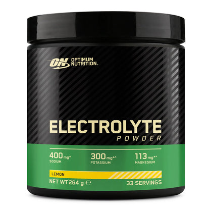 Optimum Nutrition Electrolyte Powder 264g Lemon front tub