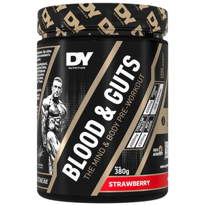 DY Nutrition Blood & Guts Strawberry 380g front-facing tub