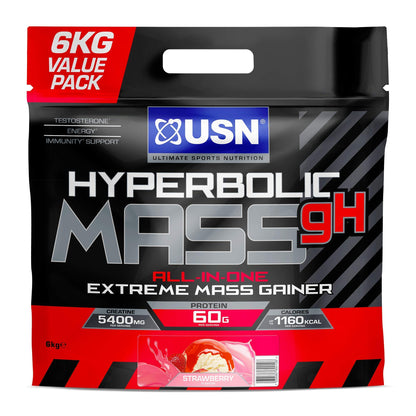 USN Hyperbolic Mass 6kg Strawberry front-facing bag