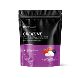 XO Fitness Creatine Chewables Mixed Berry 100 tablets – original pouch front